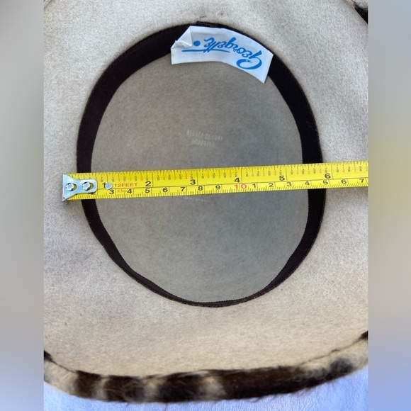 Vintage 1950’s Faux Fur Felt Georgette Leopard Print Hat One Size - Picture 10 of 11